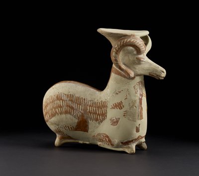 Couchant Ram Vase by Cypriot